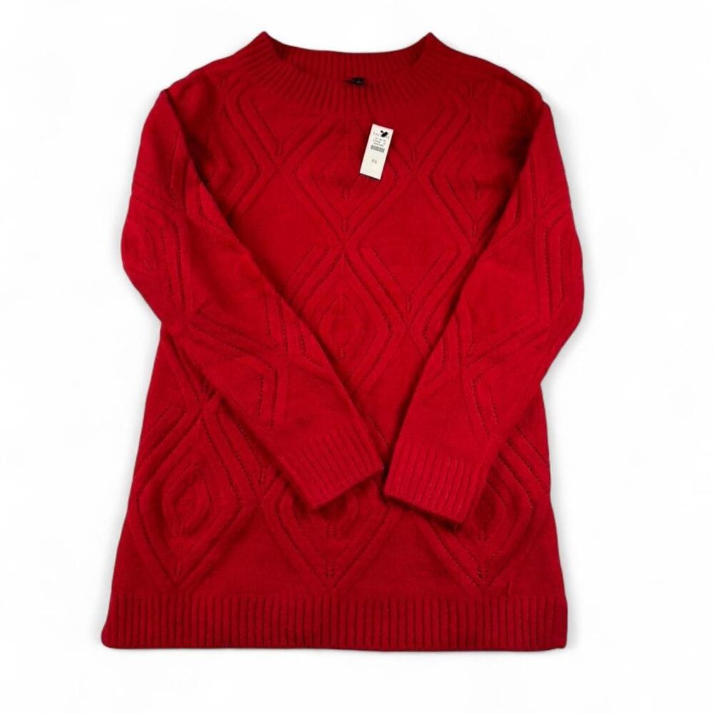 Talbots Women’s Red Cable Knit Sweater Size XS NWT